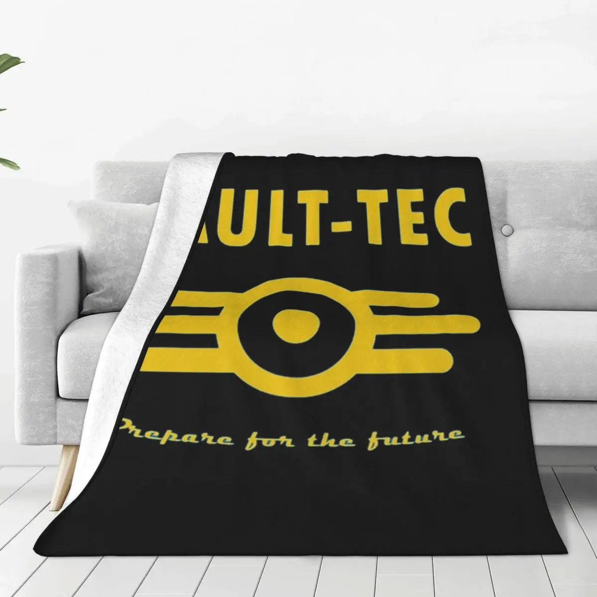 Fallout 4 Vault-Tec Logo Blankets Flannel Portable Sofa Throw Blankets For Couch Bedding Office Throws Bedspread Quilt