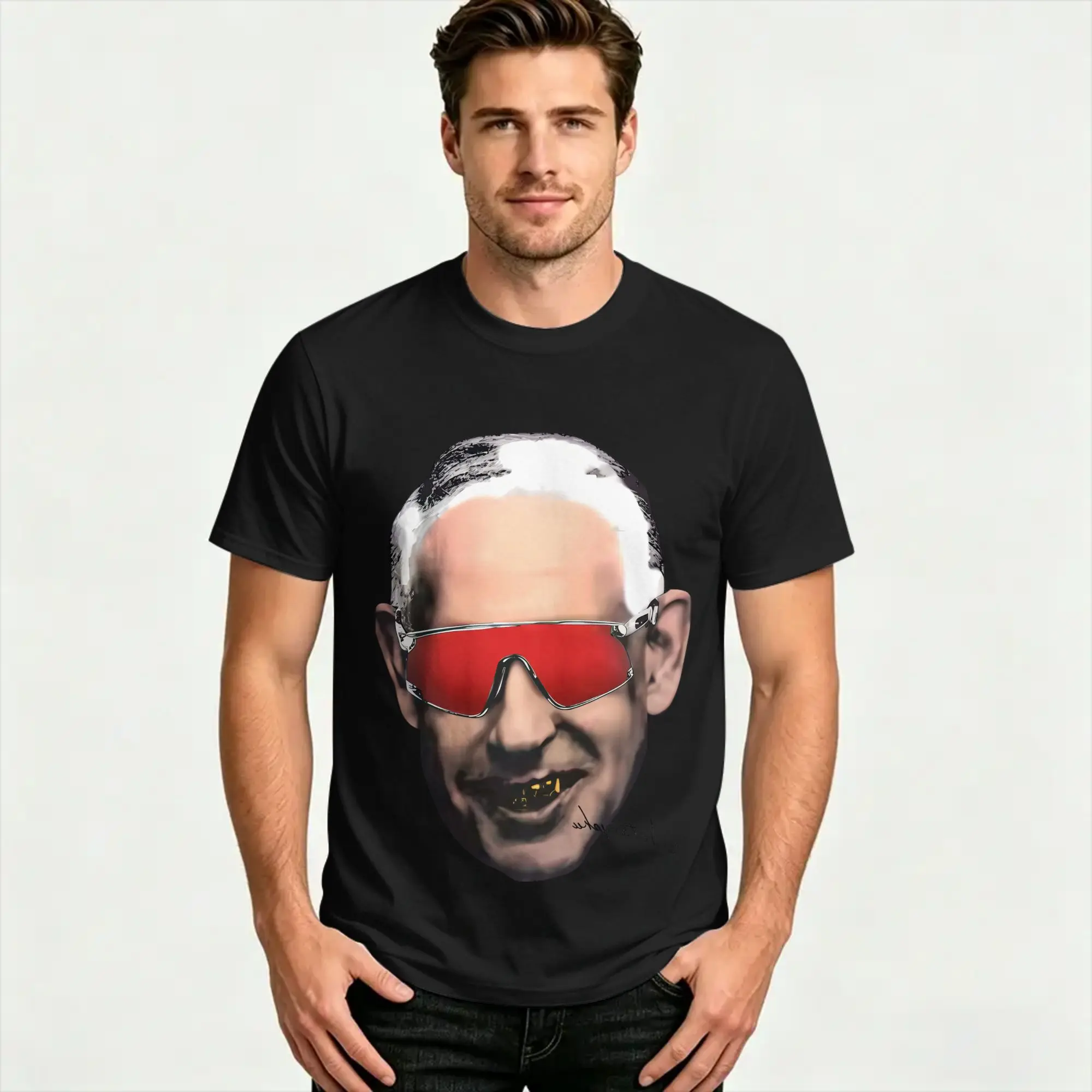 Harajuku T Shirt Benjamin Netanyahu Face Cotton T-Shirts  Trending Tee Shirt for Men's Summer Awesome Pattern Short Sleeve Tops