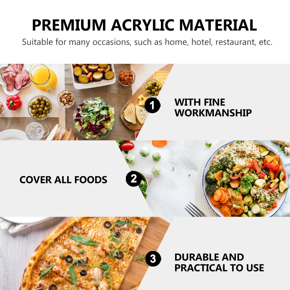 

2 pcs Transparent Acrylic Food Covers Household Food Protector For Bbq Picnic Pool Party Dust Insect Proof Meal Cover For Fruits