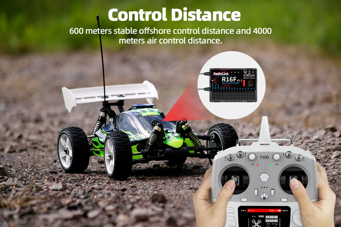 Radiolink R16F 16-Kanal-RC-Empfänger, Telemetrie, integrierter Simulator für RC-Flugzeug, Auto, Boot für 2,4 G Radio-Fernbedienung – Detail 3