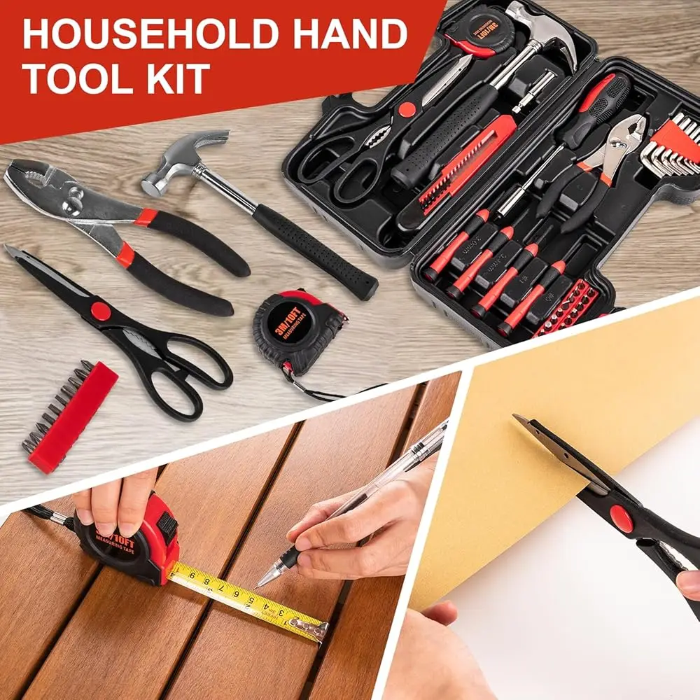 39Pcs Tool Set For Home, Basic Household Apartment College Dorm Repair Tool Kit, Small Home Hand Tool Set For All Purpose,