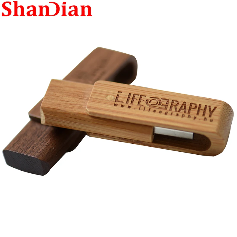 

Free logo 128GB Rotatable USB Flash Drive Gift Key Ring 64GB Pen drives Bamboo Creative Gift Memory Stick 32GB U Disk 16GB 8GB