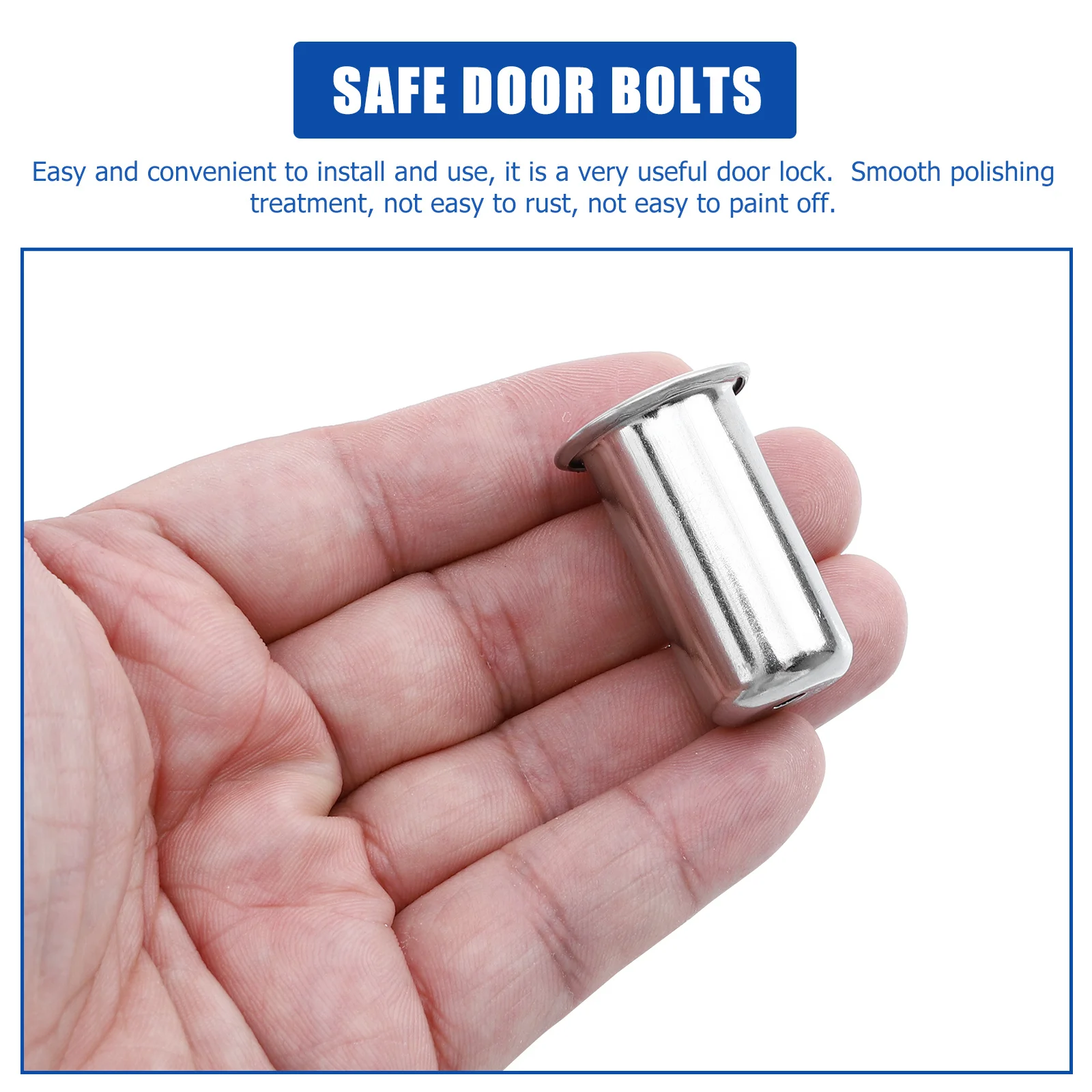 

5pcs Anti-Theft Door Latch Set Stainless Steel Security Bolt For Door Window Bathroom Bedroom Household Hardware Accessories