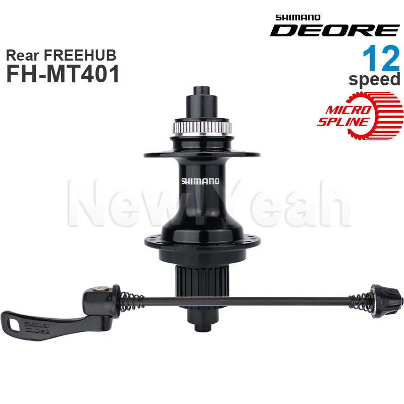 SHIMANO DEORE 12 Speed FH-MT401 - Rear FREEHUB - MICRO SPLINE - CENTER LOCK - Disc Brake - Quick Release - 135 MM O.L.D. Origina