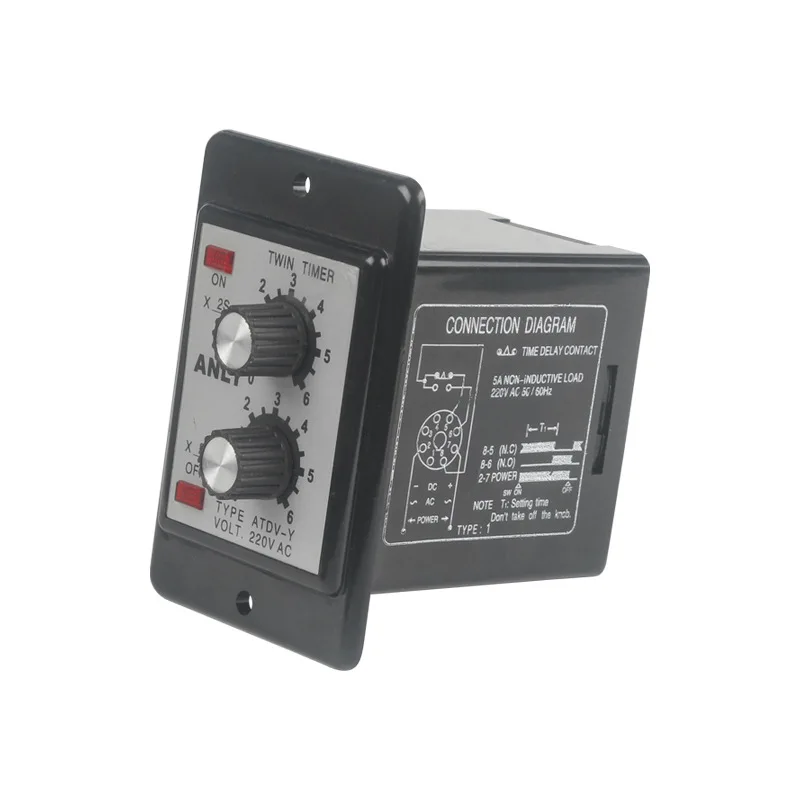 ATDV Reciprocating Dual Cycle Time Relay 220V Controller 6S 12S 30S 60 M Dual Tuning