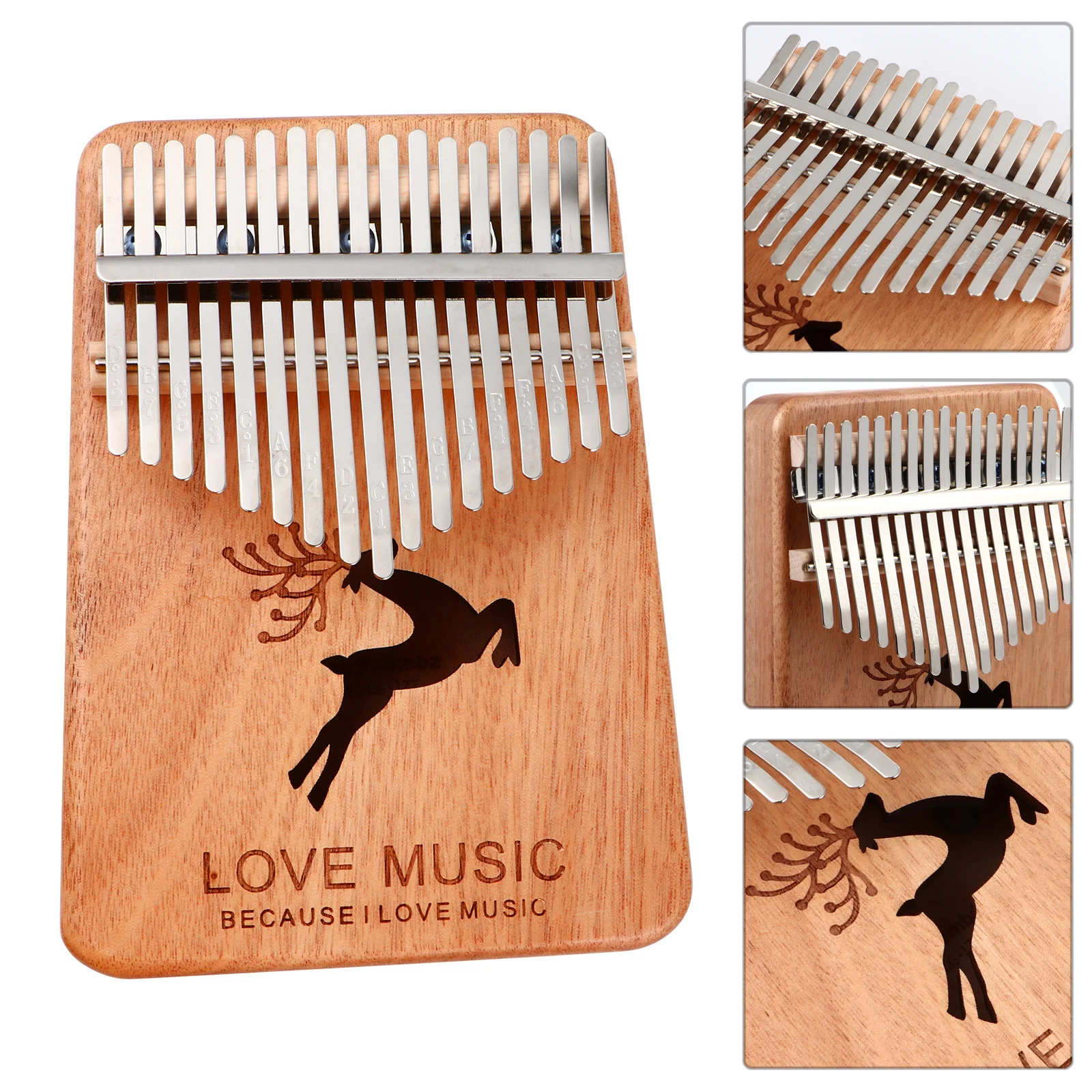 

1Set Kalimba Thumb Piano 17 Keys Wooden Finger Instrument Educational Musical Gear Simple Operation Portable for Travel Long