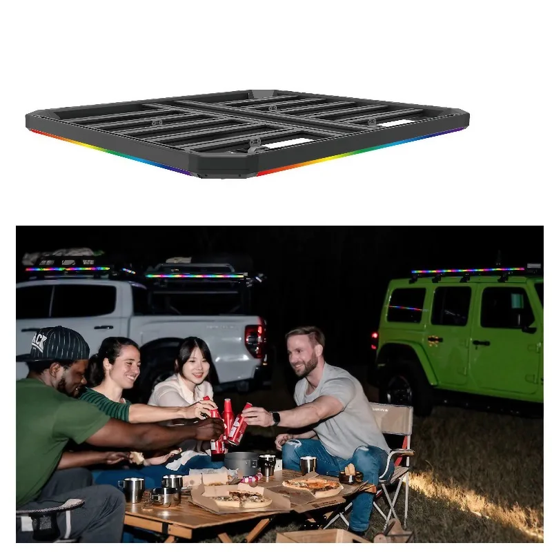 

For Off - Road Vehicles Roof Rack Multi - Functional Roof Rack with RGB Light for Jeep Toyota Lexus & More Vehicles