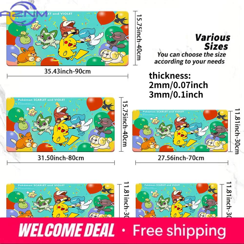 Pokemon Scarlet & Violet Party Desk Mat Non-Slip Washable Gaming Mouse Pad