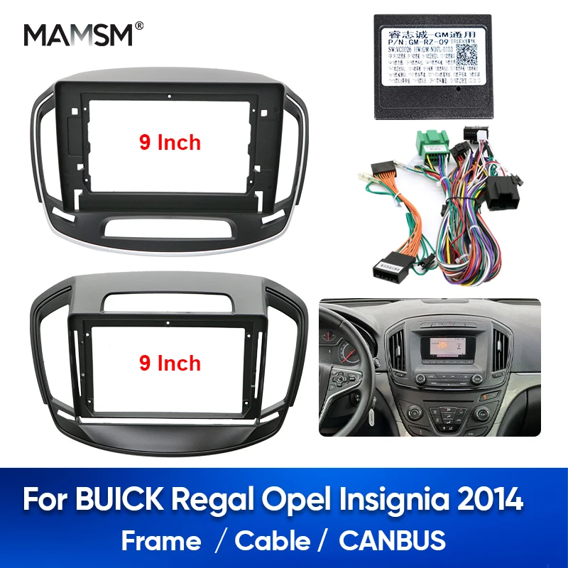 MAMSM For BUICK Regal Opel Insignia 2014 Car Frame Fascia Adapter Decode Radio Dash Fitting Panel Kit Canbus Box Cable Harness