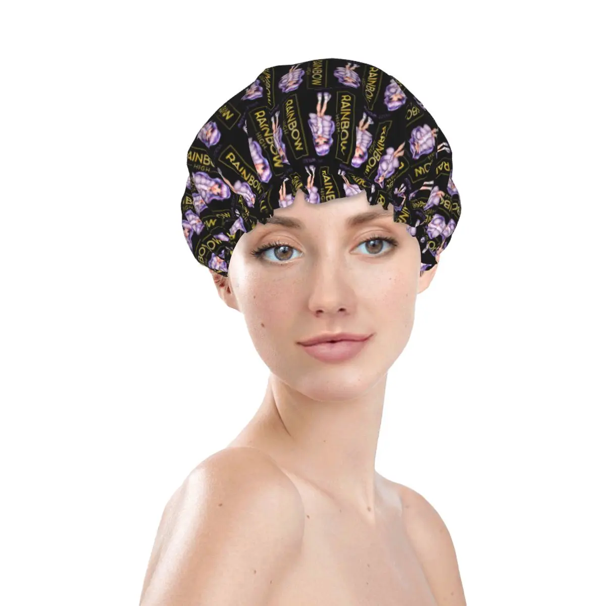 RainbowHigh Violet Willow Shower Caps for Women Oversized Waterproof Bath Hair Cap