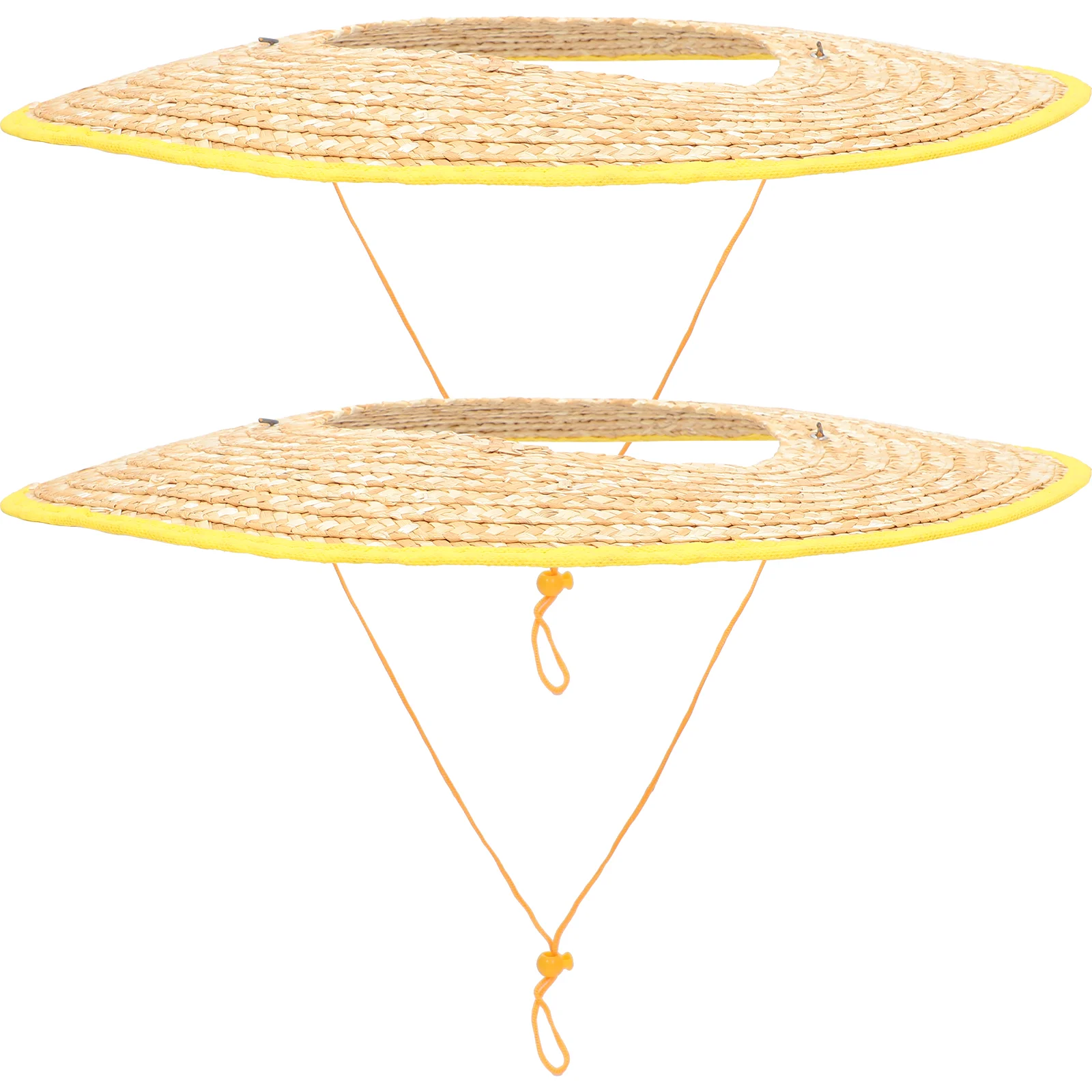 2 Pcs Full Brim Straw Hard Hat Sun Shade Visor 50cm Diameter Lightweight Breathable Safety Hat Cover for Gardening Construction