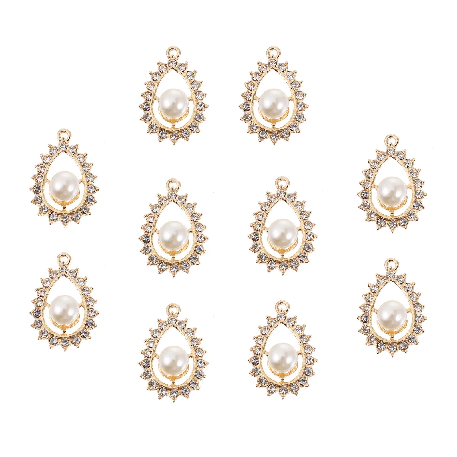 

10Pcs Rhinestone Alloy Pendants Mini Lightweight DIY Earrings Making Charms Jewelry Craft Findings Supplies DIY Jewelry Findings