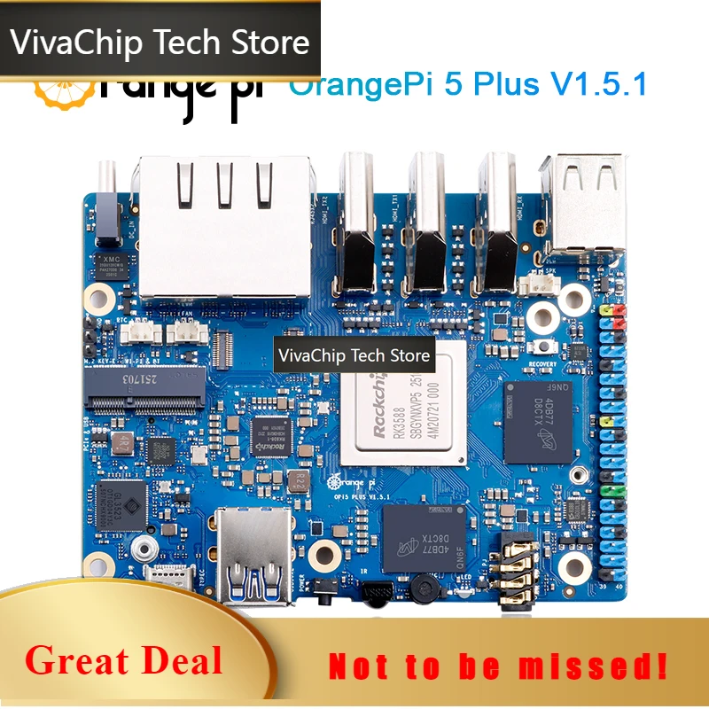 VivaCTOrange Pi 5 Plus 8GB Ram V1.5.1 Version Development Board RK3588 PCIE Module External Wifi6.0+BT5.0 SSD Orange Pi5 Plus