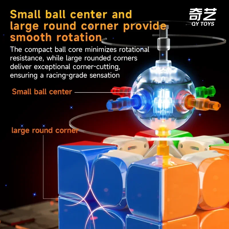 [CubeFun]Qiyi Smart Cube 3x3 AI Magnetic UV Magic Cube 3x3x3 Magnets Smart Speed Puzzle Sticker Black Packing Cubes Kids Toys