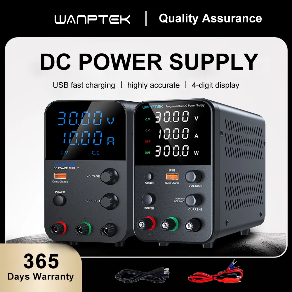 Wanptek Adjustable DC power supply 30V 5A 10A Digital Lab Bench Power Source Stabilized Power source Voltage Regulator Switch