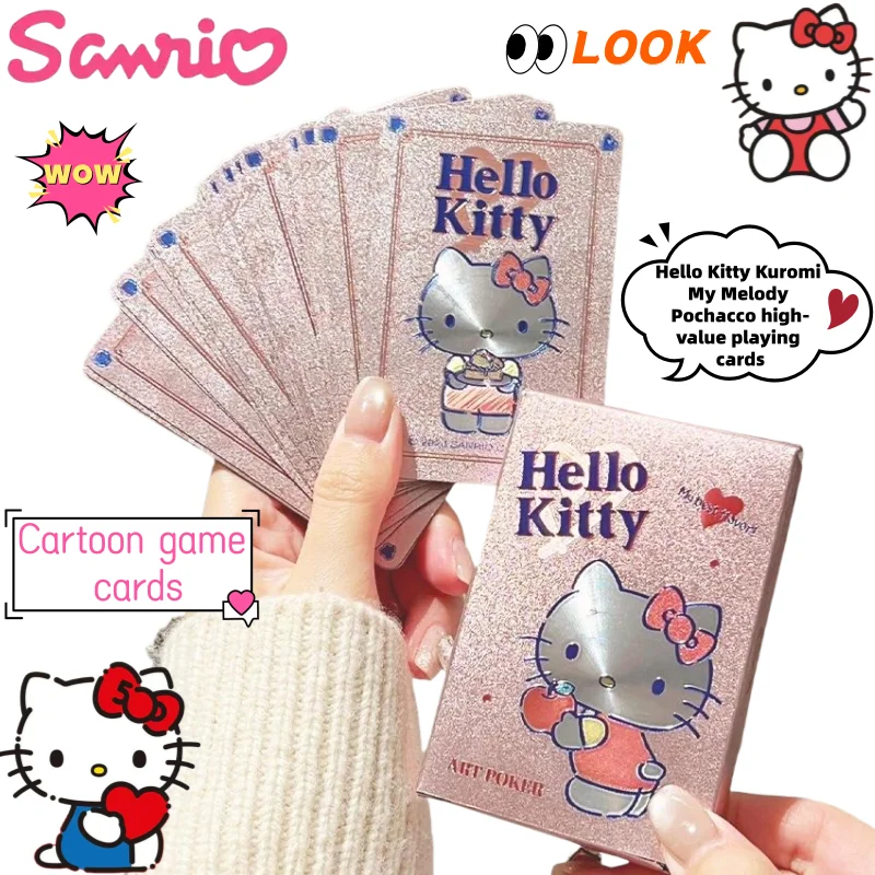 

Sanrio Hello Kitty Kuromi My Melody Pochacco мультфильм креативные высококачественные игральные карты уникальные аниме периферийные игровые карты подарок