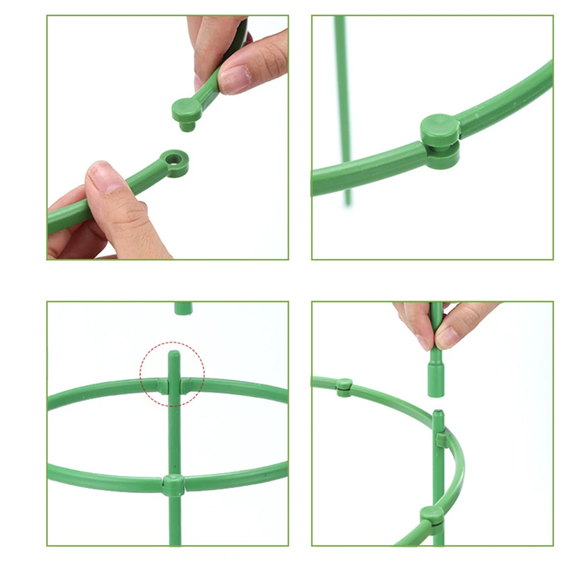 9 Pcs/set 3 Layers Plant Support Plant Stakes Round Plant Support Ring Plastic Plant Cage Holder Flower Pot Climbing Trellis - view 6