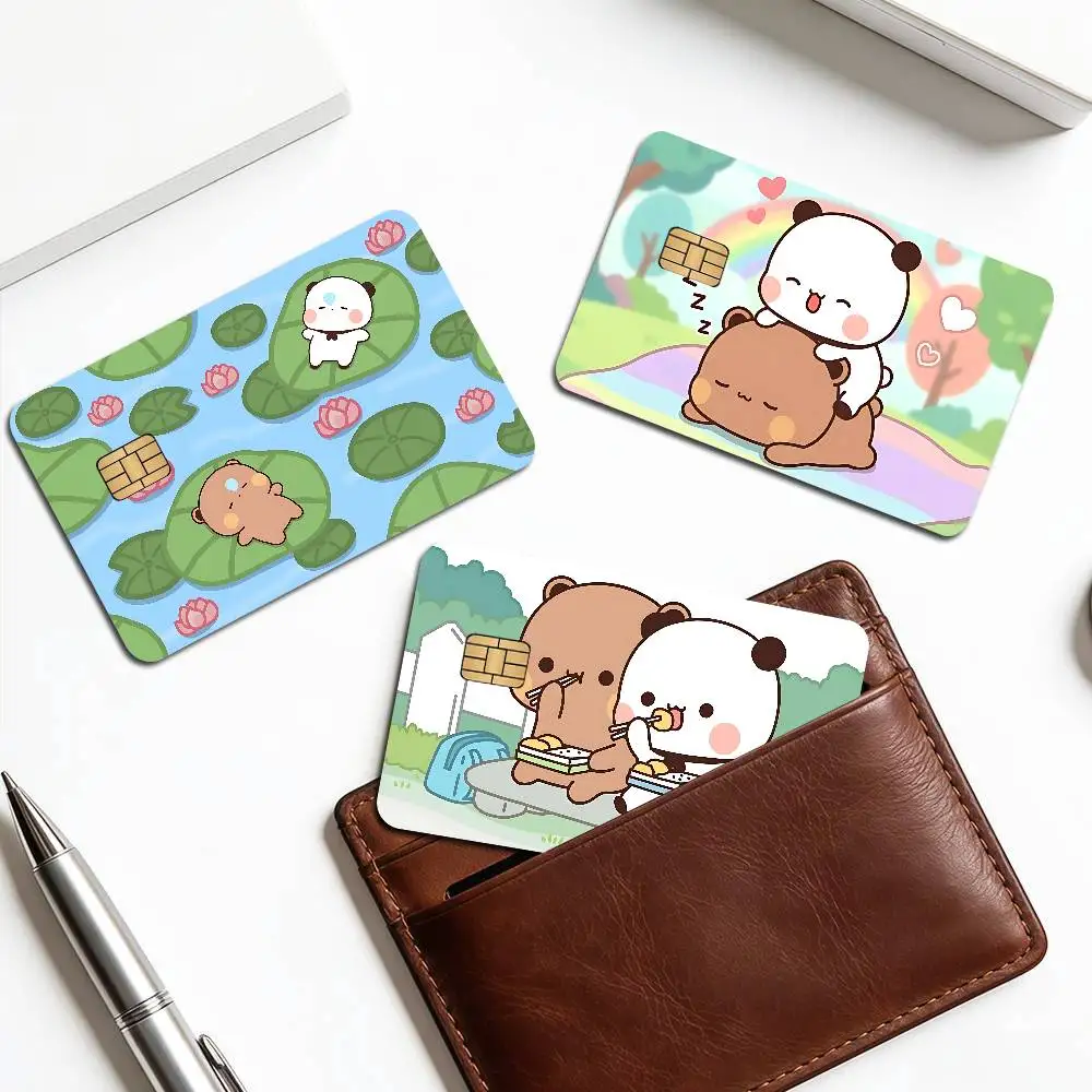Bubu And Dudu Cute Credit Card Skin Stickers No Adhesive Residue Water Proof For VISA Credit Card Subway Access Card