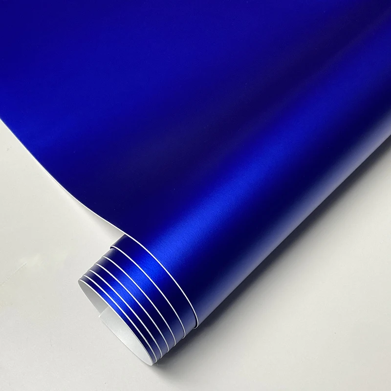 Premium Matte Satin Metallic Blue Vinyl Wrap Film Auto Aufkleber Aufkleber mit Air Release selbstklebend – Detail 1