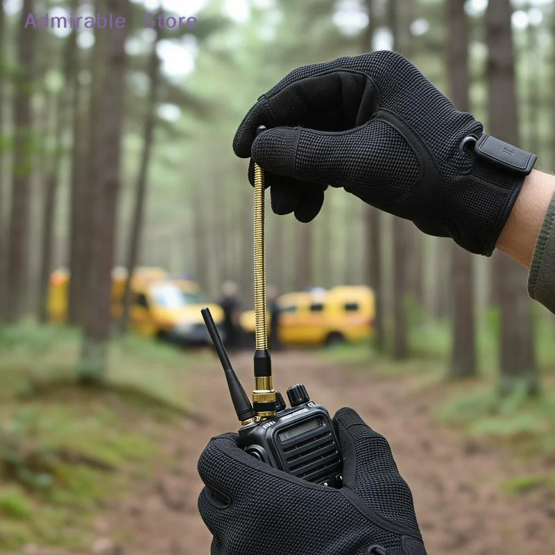 w136-174MHz Flexible Spring Walkie Talkie Antenna Replacement for Handheld Two Way Radio Emergency Rescue