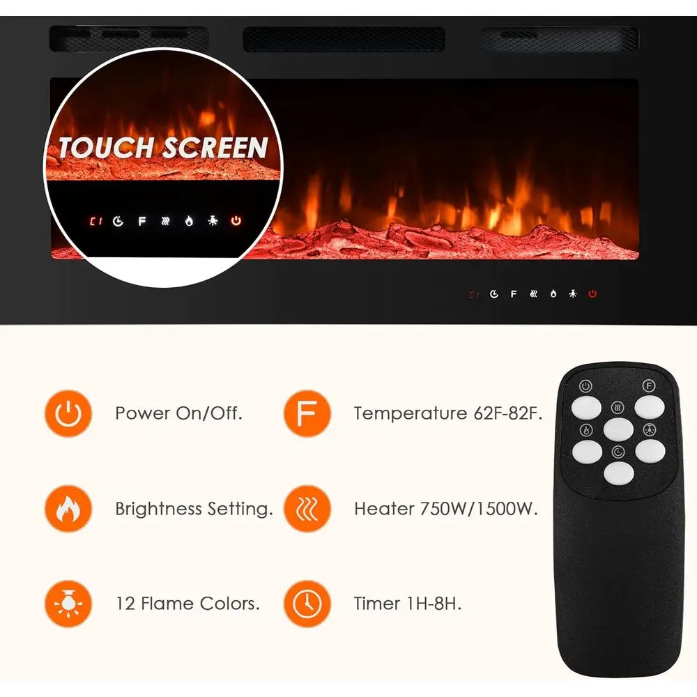 حريق كهربائي قائم مقاس 30 بوصة مع 12 لونًا، طاقة ودرجة حرارة قابلة للتعديل، تتضمن جهاز تحكم عن بعد #4