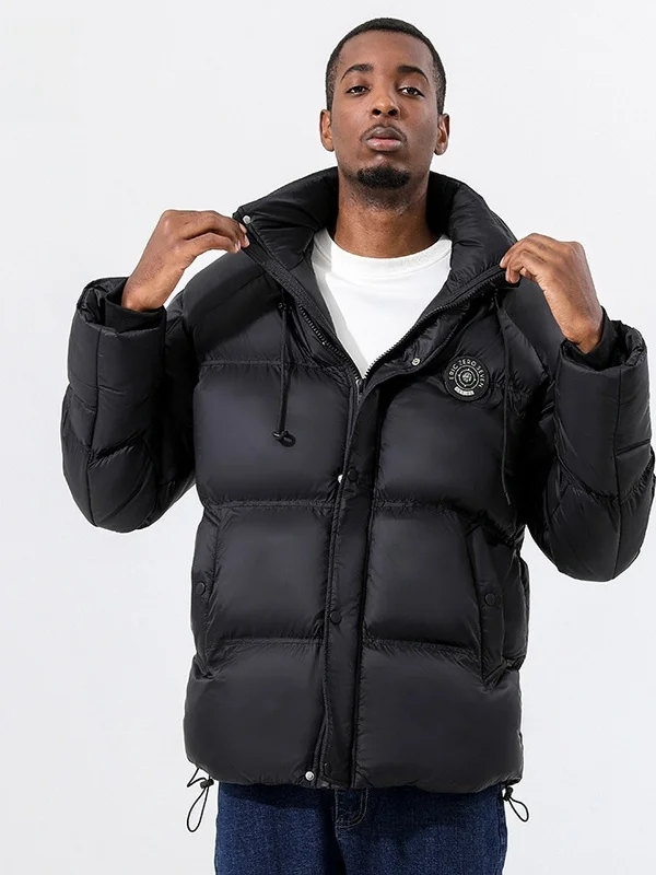 

Trendy Large Size Cotton Jacket with Hood Loose Outerwear Youth Fashion Bread Style Zipper Closure Regular Length Spring Thic...