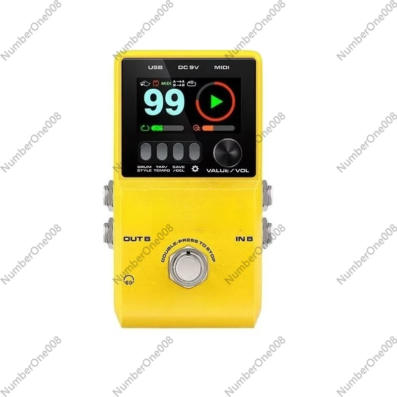 Stereo Looper Pedal with 6 Hours Recording 50 Drum Patterns MIDI Control for Guitar Bass