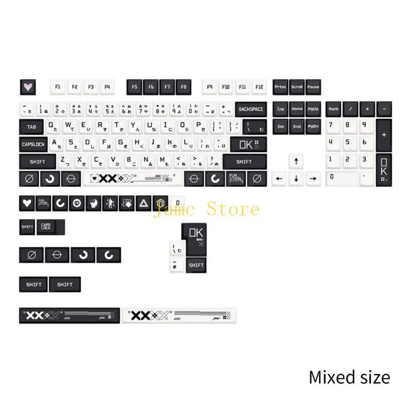 LX0B PBT PBT KeyCaps 128 Keys XDA CSGO Perfil Keycap Conjunto teclado mecánico Inglés/ Japonés/ Corea/ Ruso