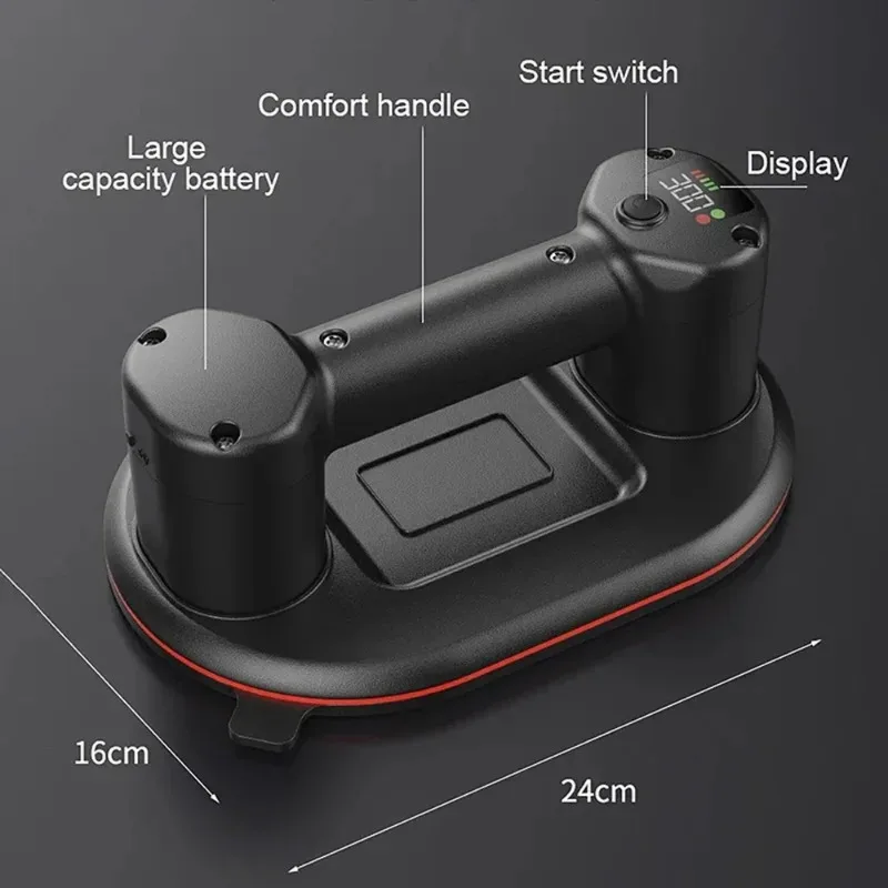 New Display Industrial Grade Electric Vacuum Suction Cup 300KG Load Heavy Duty Granite Tile Glass Lifter