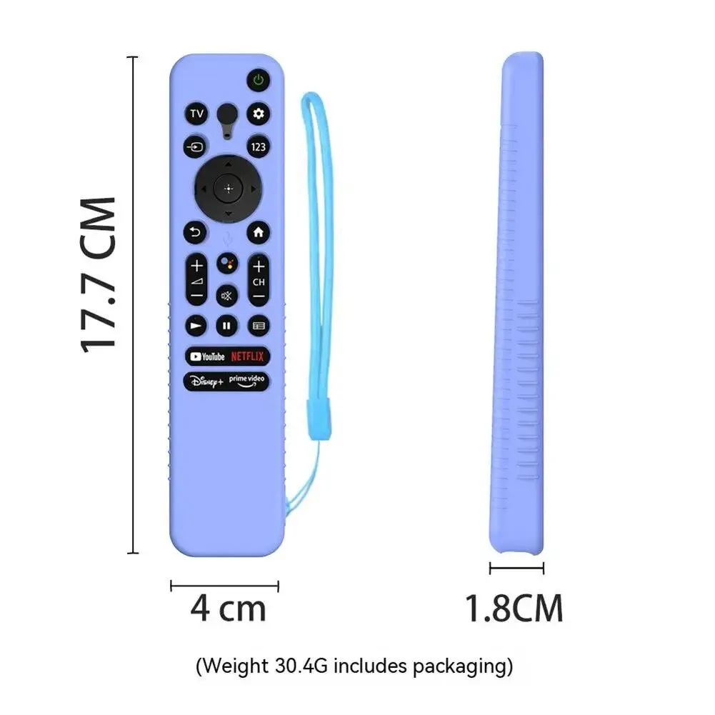 Remote Case Shockproof Silicone Cover With Lanyard Compatible For Sony RMF-TX800U/C/P/T/900U Voice Remote