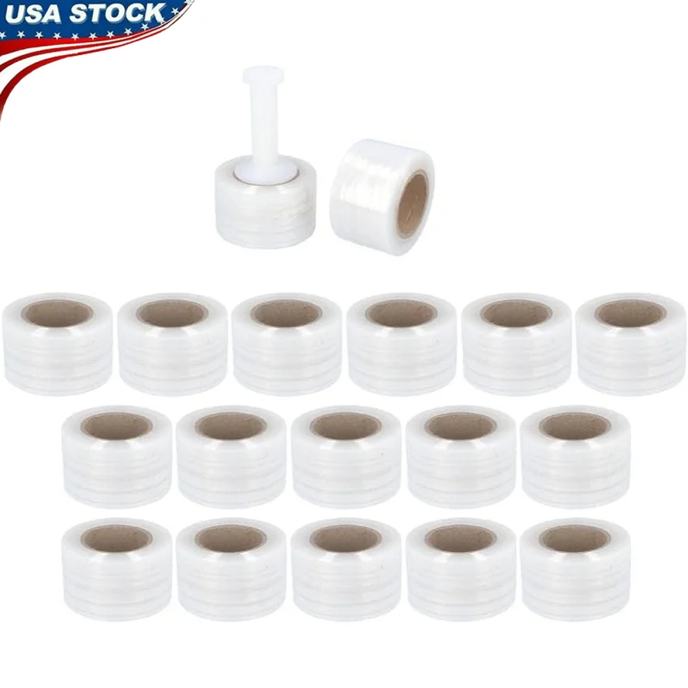 

Heavy Duty Stretch Wrap Film Stretching Bundling Shrink Wrap Self-Adhering 3inch 1000ft 80Gauge 18Rolls With Handle