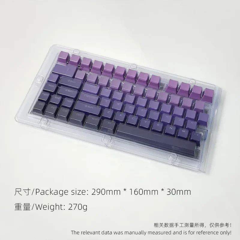 Imagem -04 - Gradiente Roxo Através da Luz Keycap Doubleshot Pbt Oem Perfil para Todos os Tipos mx Teclado Mecânico 134 Teclas