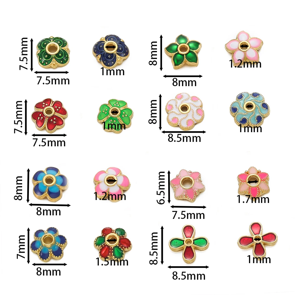 10pcs/lot Metal Loose Spacer Beads Flowers Caps For DIY End Spacer Charms Necklace Bracelets Earring Jewelry Making Craft