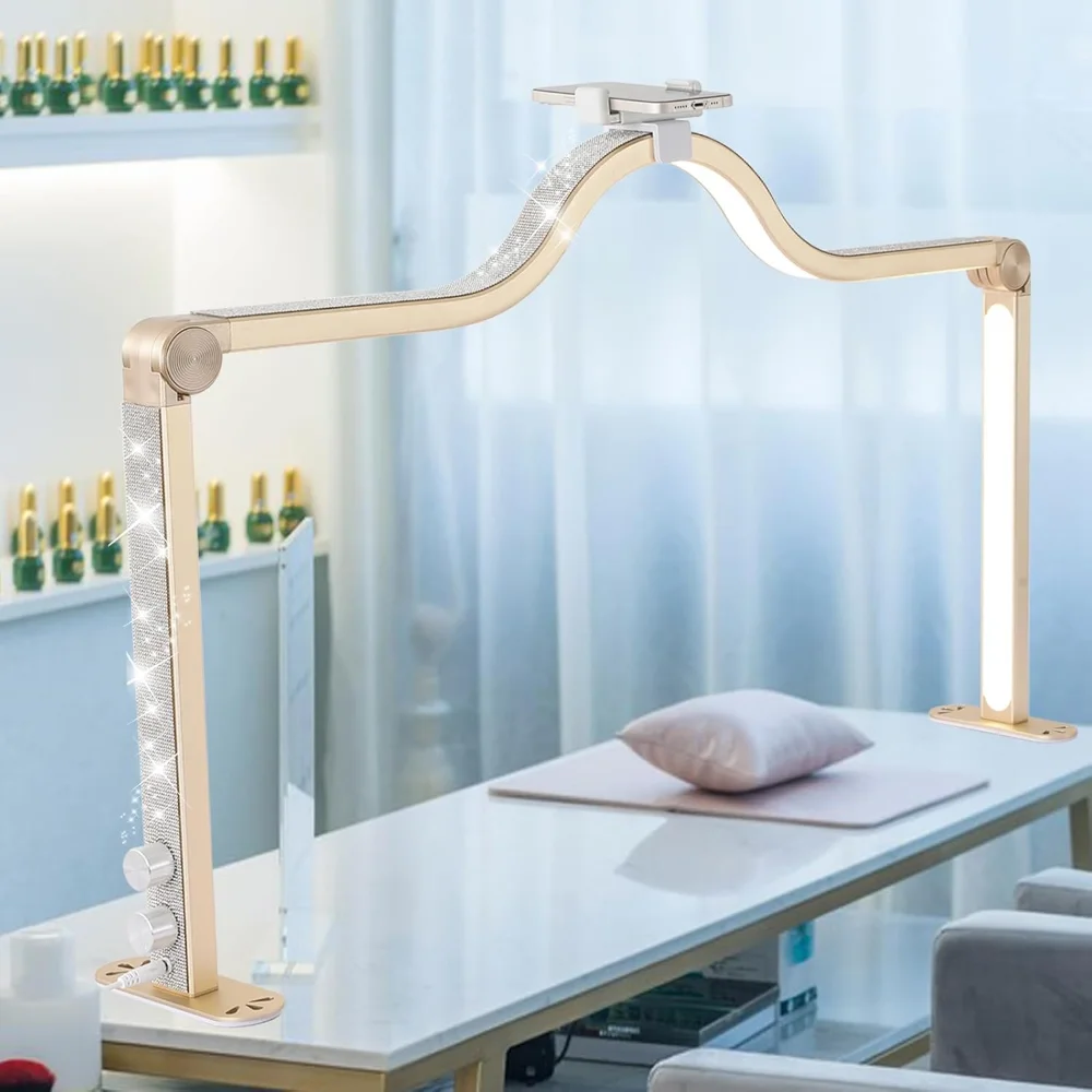 

Upgraded Half Moon Light for Nail Desk with Phone Holder, 35In 45W Foldable Nail Tech Light