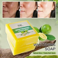 WK JALY Savon au citron blanchissant, lueur naturelle, estompe les taches foncées, hydraté, avec glutathion, huile de beurre de karité, pour le visage et le corps 1