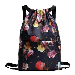 Women's Drawstring Backpack Foldable Large Capacity Dry-wet Separation Travel Sports Backpack Multiple Pocket Luggage Bag