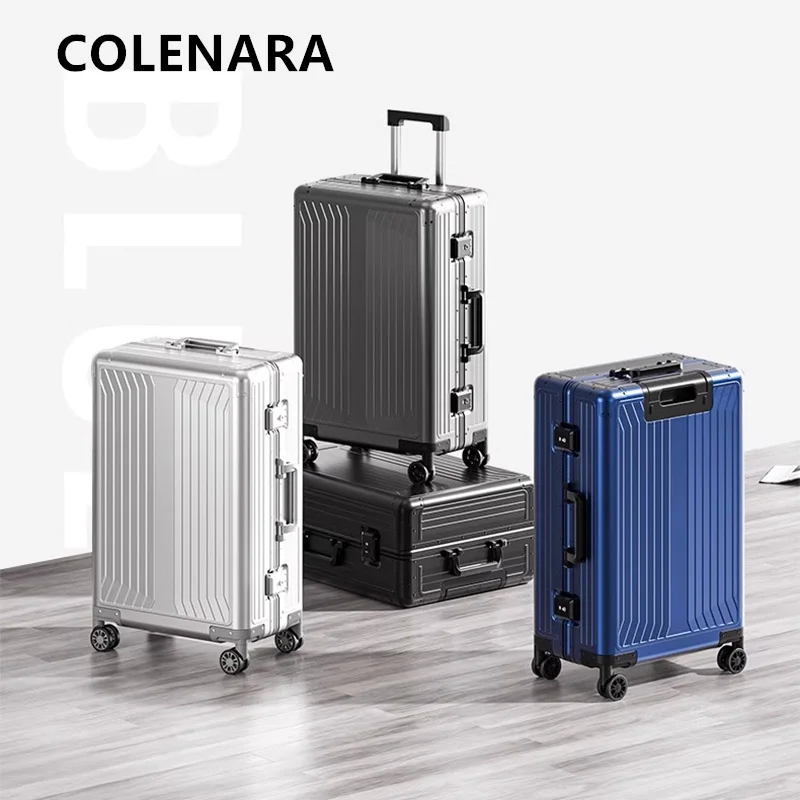 

COLENARA 20"24"28Inch Men's Suitcase All Aluminum Magnesium Alloy Boarding Box Business Trolley Case Large Capacity Luggage