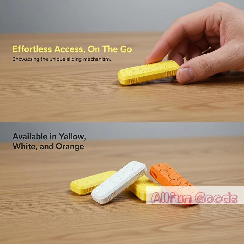 Slide Open Textured Pill Container Pocket Friendly Portable Pill Storage Box Waterproof for Travel Outdoor Medicine Storage