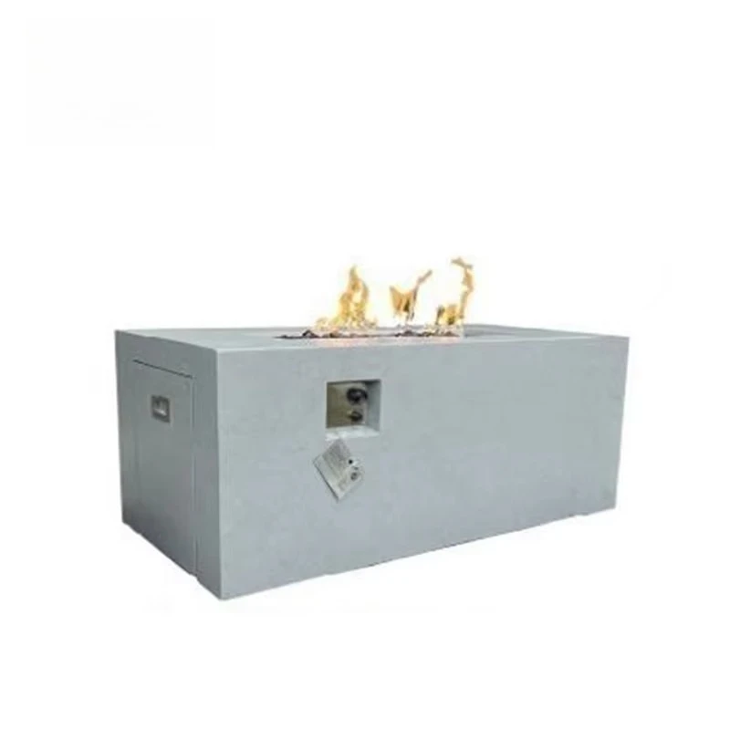 is-Modern Fire Pit Table with Glass Flame Guard and Propane Gas Burner Kit for Outdoor Heating&