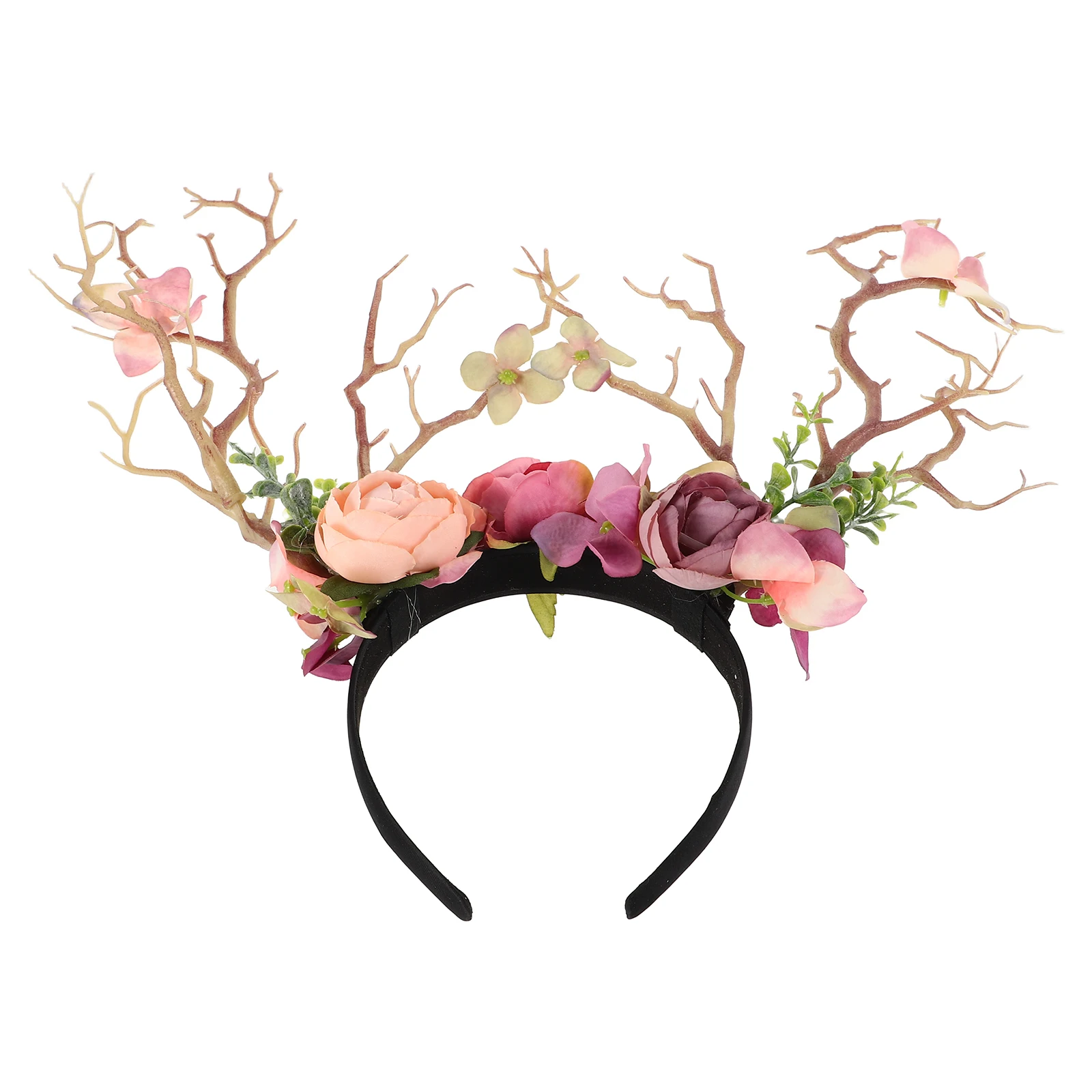 

Simulated Fake Flower Hairband Artificial Branch Headband Cherry Blossom Faux Stems Decor Lightweight Comfortable Photo Props