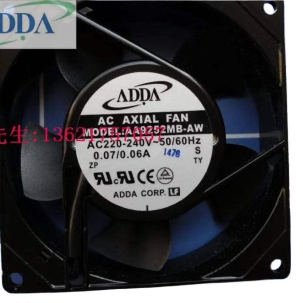 

92mm 220V Fan for ADDA AA92252MB-AW 92x92x25mm AC 0.07A Dual Ball Bearing Axial Cooling Industrial Applications