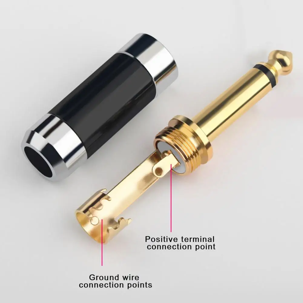 

1/4 Inch Audio Plug Heavy Duty 6.35mm Audio Plug for Dj Mixer Speaker Microphone Golden-plated for Amplifiers for Professional