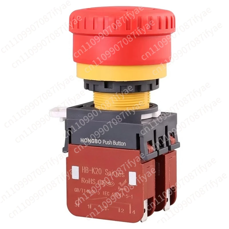 20A high current mushroom head emergency stop button switch high power machine emergency stop power failure