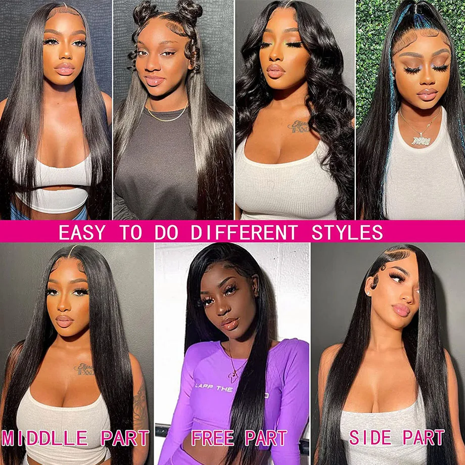 13x4 Bone Straight Lace Front Wig 13x6 Hd Transparent Brazilian 30 40 Inch Human Hair Wigs For Black Women 360 Lace Frontal Wig