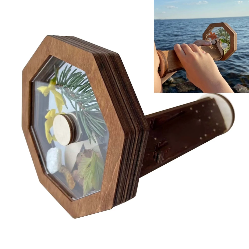 

Wooden DIY Kaleidoscope Handmade Toddler Toys Magic Rotating Kaleidoscope Children Outdoor Toy Parent-Child Interactive Game