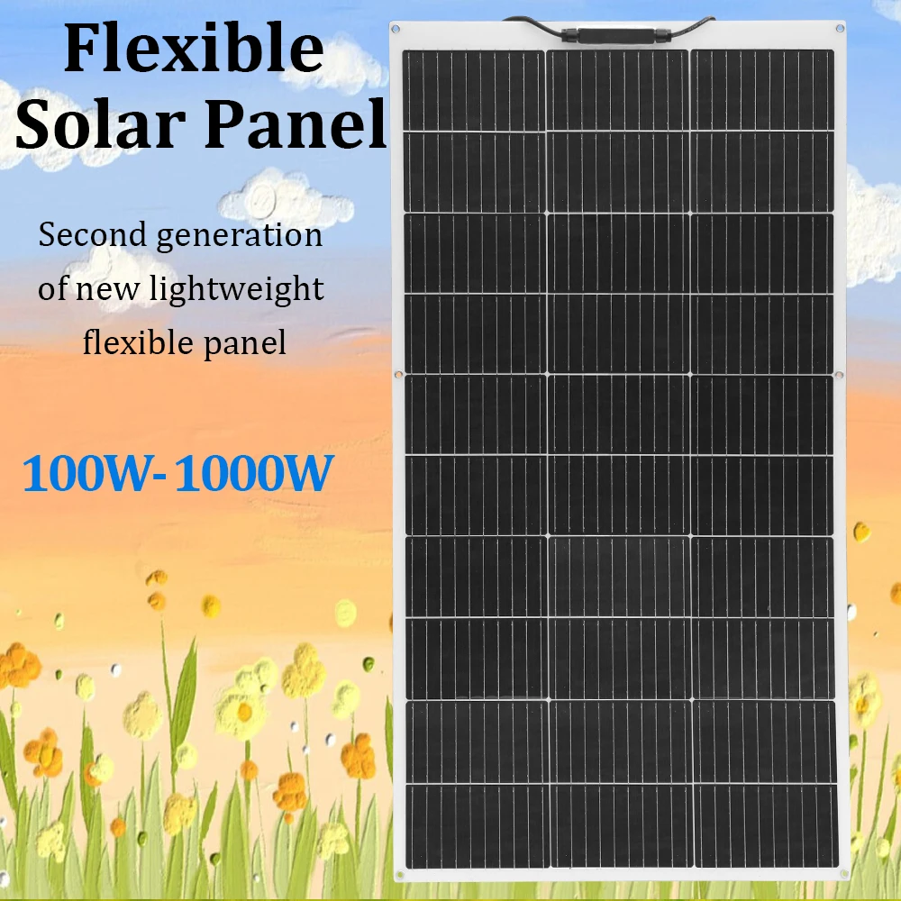 XINPUGUANG Flexible Solarpanel Kit System 100W - 1000W (100W ,200W 300W 400W 500W 1000W) monokristalline Solar Ladegerät Solar Power charging 12V - 220V Off-grid Solar panel Systeme