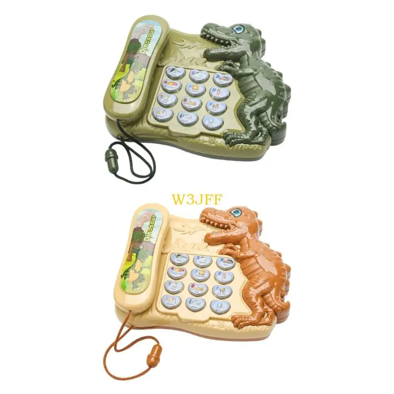 

W3JF Early Learning Dinosaur Toy With 5 in 1 Functions Story Mode Number Games Telephone Simulator For Children Over 3 Years