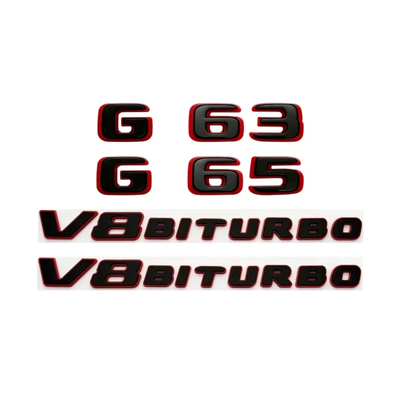 New style Two tone Letters Numbers G63 G65 V8 BITURBO Emblem for Mercedes Benz AMG W464 Car Trunk Nameplate Logo Sticker