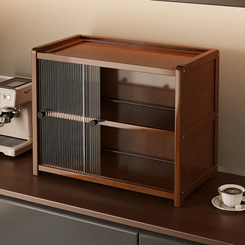 HYS desktop cup rack storage rack, dustproof cabinet with door, dining table countertop, coffee mug display rack