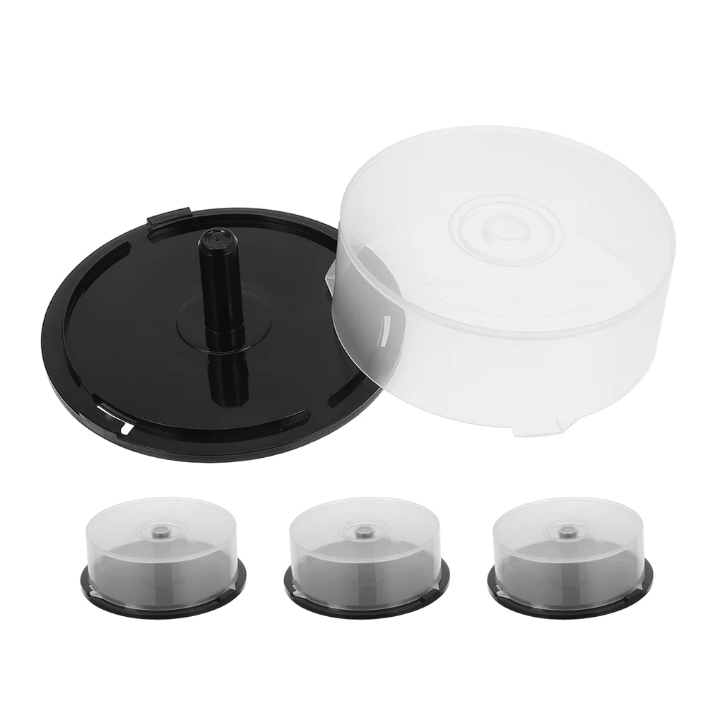 4 Pcs Storage Bin Bins with Lids Cabinet Organizer Bracket Cleaner Disc for Player